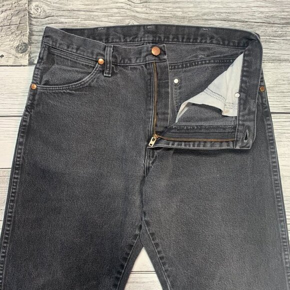 Wrangler Vintage Cowboy Cut Black Slim Fit Bootcut Jeans Denim USA - Picture 4 of 13